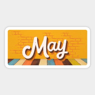 May Month Retro Text Sticker